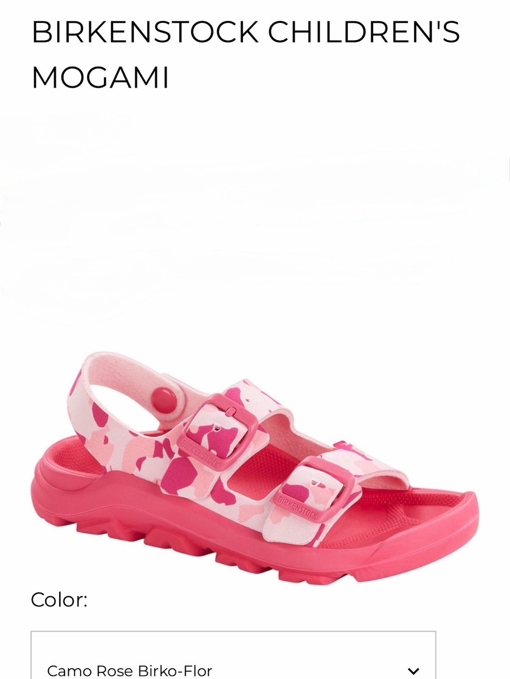 Birkenstock Kids Mogami Sandal in Camo Pink
